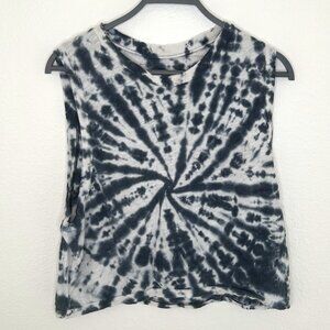 FP Movement (Free People) Indigo and White Cotton Tie-Dye Muscle Tank (Size M)